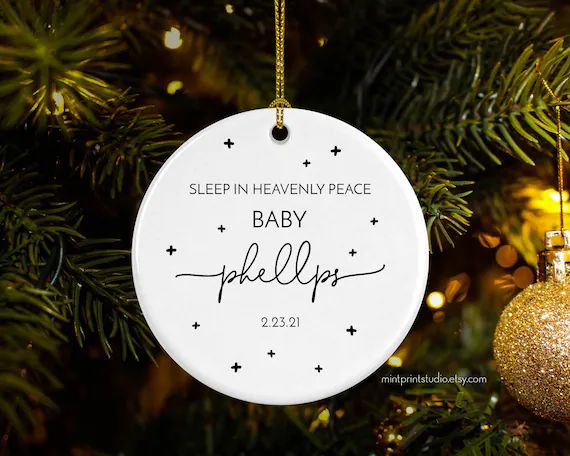 Baby Memorial Ornament Infant Loss Gifts Sleep in Heavenly | Etsy | Etsy (US)