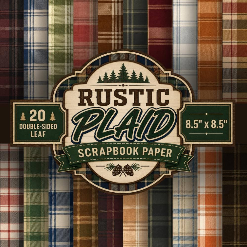 Rustic Plaid Scrapbook Paper: 20 Double-Sided Sheets, 20 Unique Designs, 8.5" x 8.5" Woodland Tar... | Amazon (US)