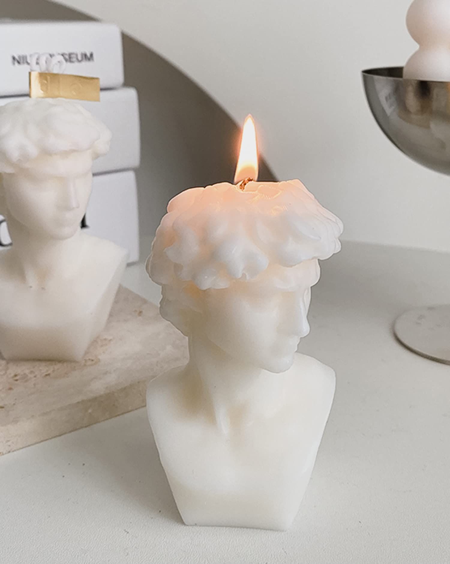 David Bust Statue Scented Candle,110G Aroma Soy Wax Greek Aesthetic Decorative Candle for Table P... | Amazon (US)