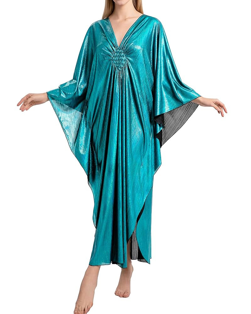 Bsubseach Kaftan Dresses for Women Sparkly Glitter Batwing Sleeve Kaftan Cover Up Beach Maxi Dres... | Amazon (US)