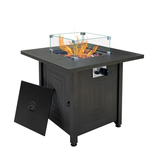 Marielle 25'' H x 28'' W Cast Iron Propane Outdoor Fire Pit Table | Wayfair North America