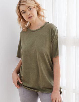 Aerie Boyfriend Distressed Oversized T-Shirt | American Eagle Outfitters (US & CA)