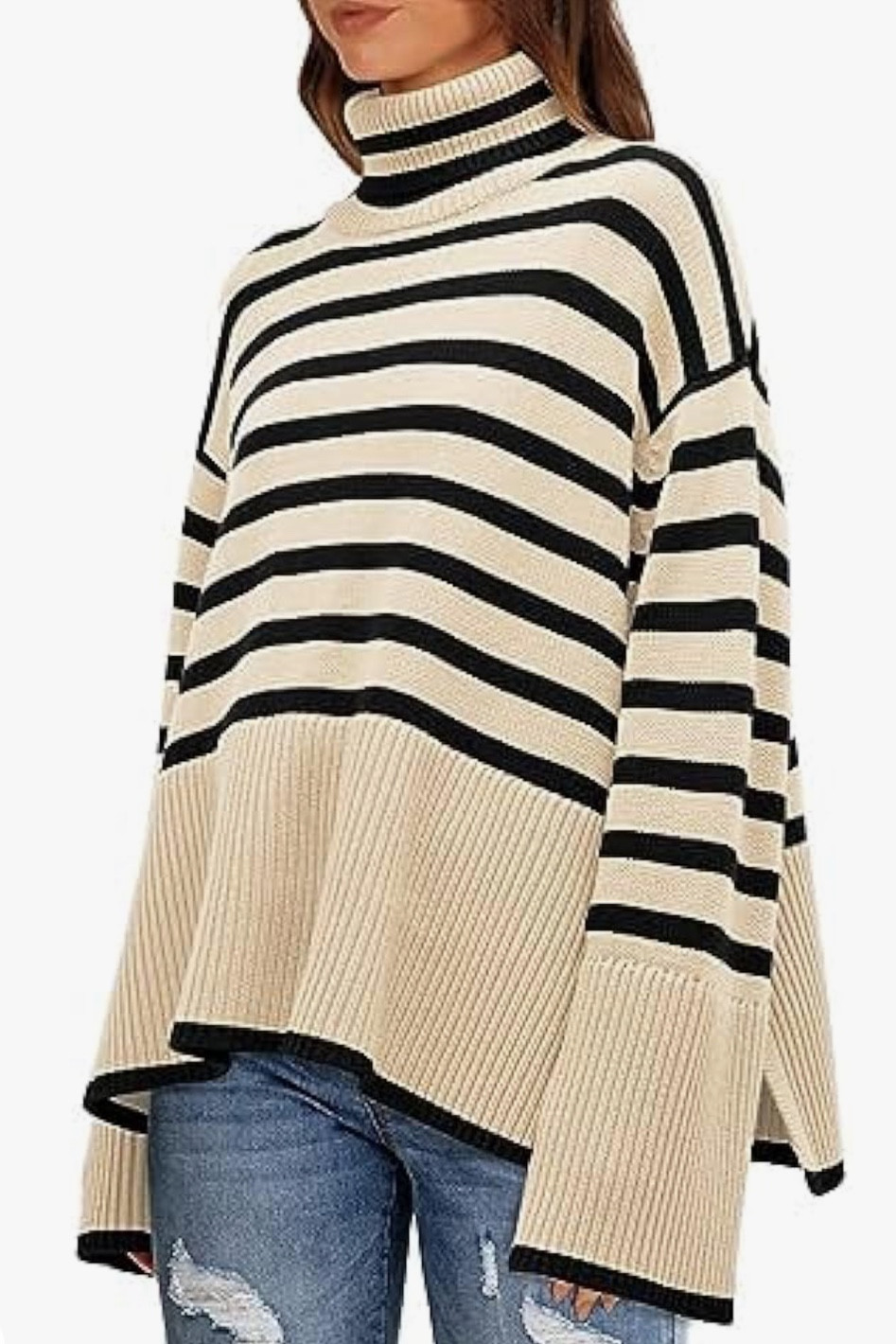 LILLUSORY Women's Oversized Cozy Turtleneck Knit Sweaters Loose Fit Ribbed Winter Clothes with Side Slits 

#LTKSeasonal #LTKfindsunder50 #LTKstyletip