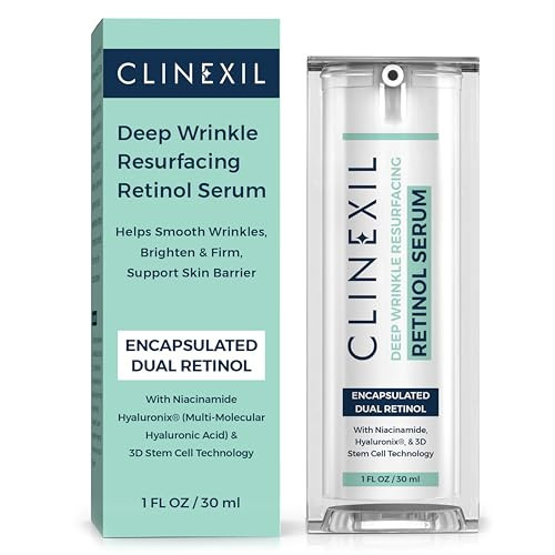 Clinexil Anti-Aging Retinol Serum for Face- 1% Encapsulated Retinol, Niacinamide & Hyaluronic Acid Improves Wrinkles, Hydration, Skin Texture & Tone. Gentle for Sensitive Skin-Fragrance Free-1 FL OZ | Amazon (US)