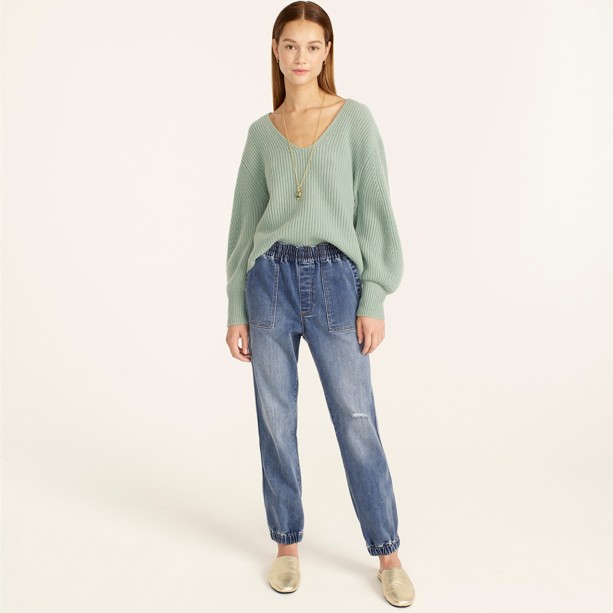 Denim jogger pant in Horseshoe wash | J. Crew US
