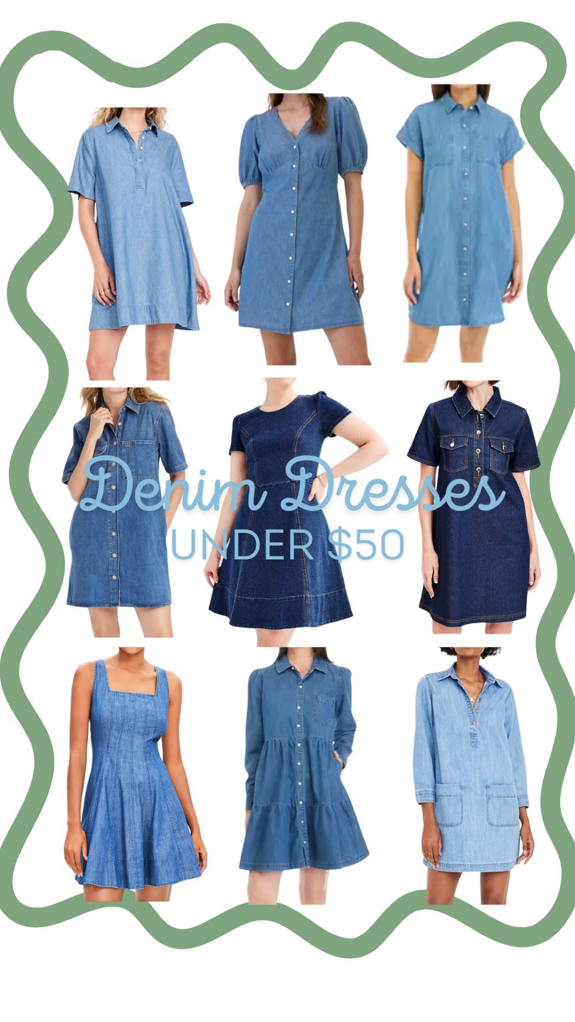 Denim dresses under $50! 

#LTKFindsUnder50 #LTKMidsize #LTKSeasonal