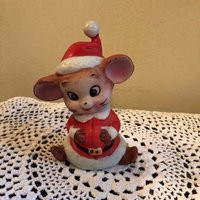 Vintage Christmas Mouse Figurine Free Shipping Holiday Decor | Etsy (US)