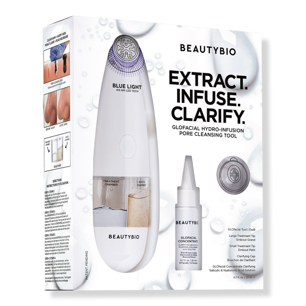 BeautyBio GLOfacial Hydro-Infusion Pore Cleansing + Blue LED Clarifying Tool | Ulta
