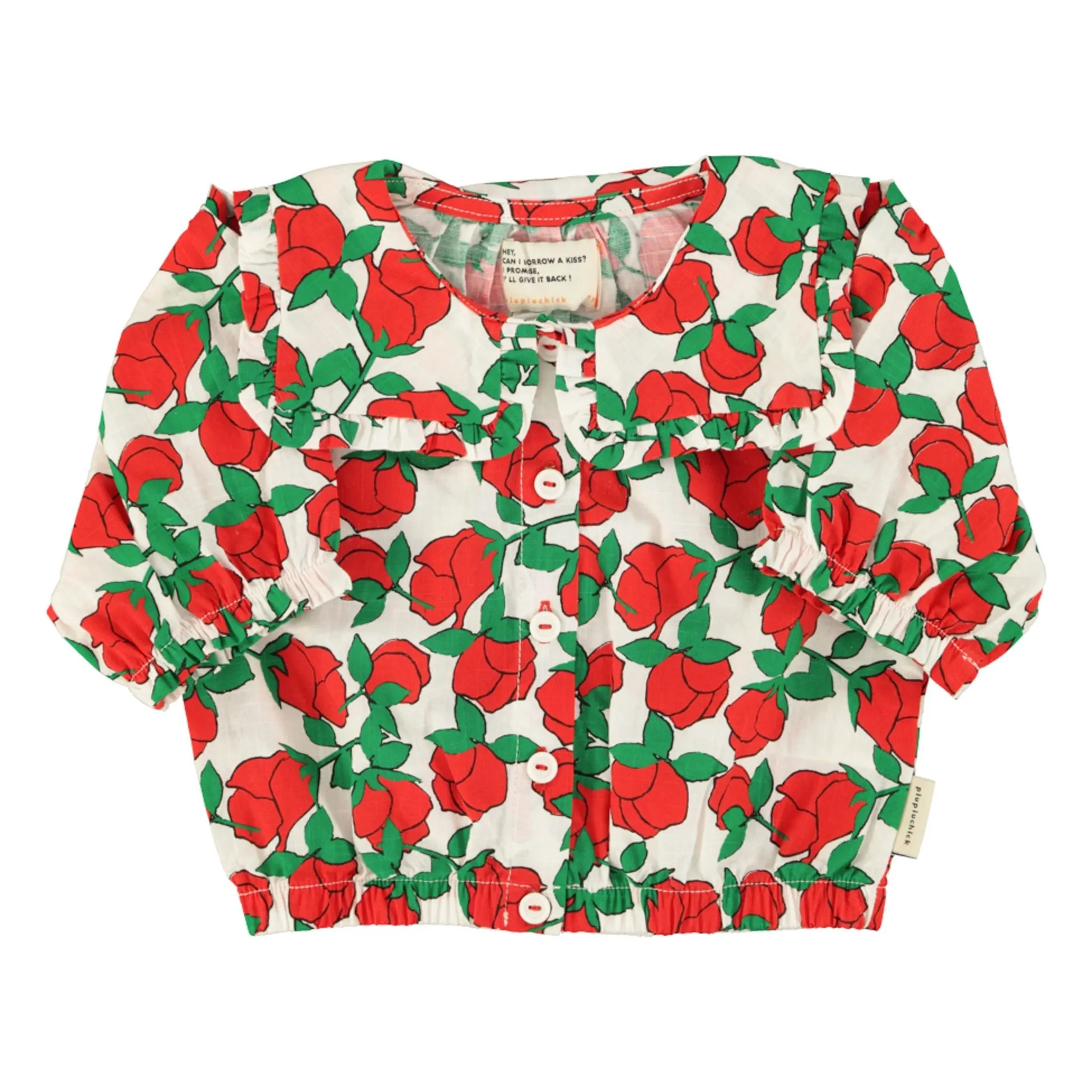 Blouse Col Claudine Fleurie | White | Smallable