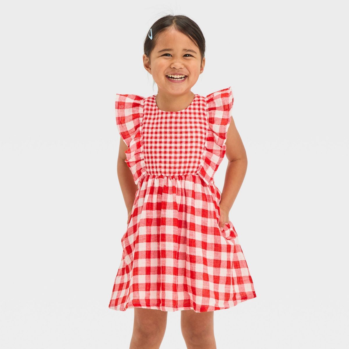 Toddler Girls' Red Gingham Dress - Cat & Jack™ Red 2T | Target
