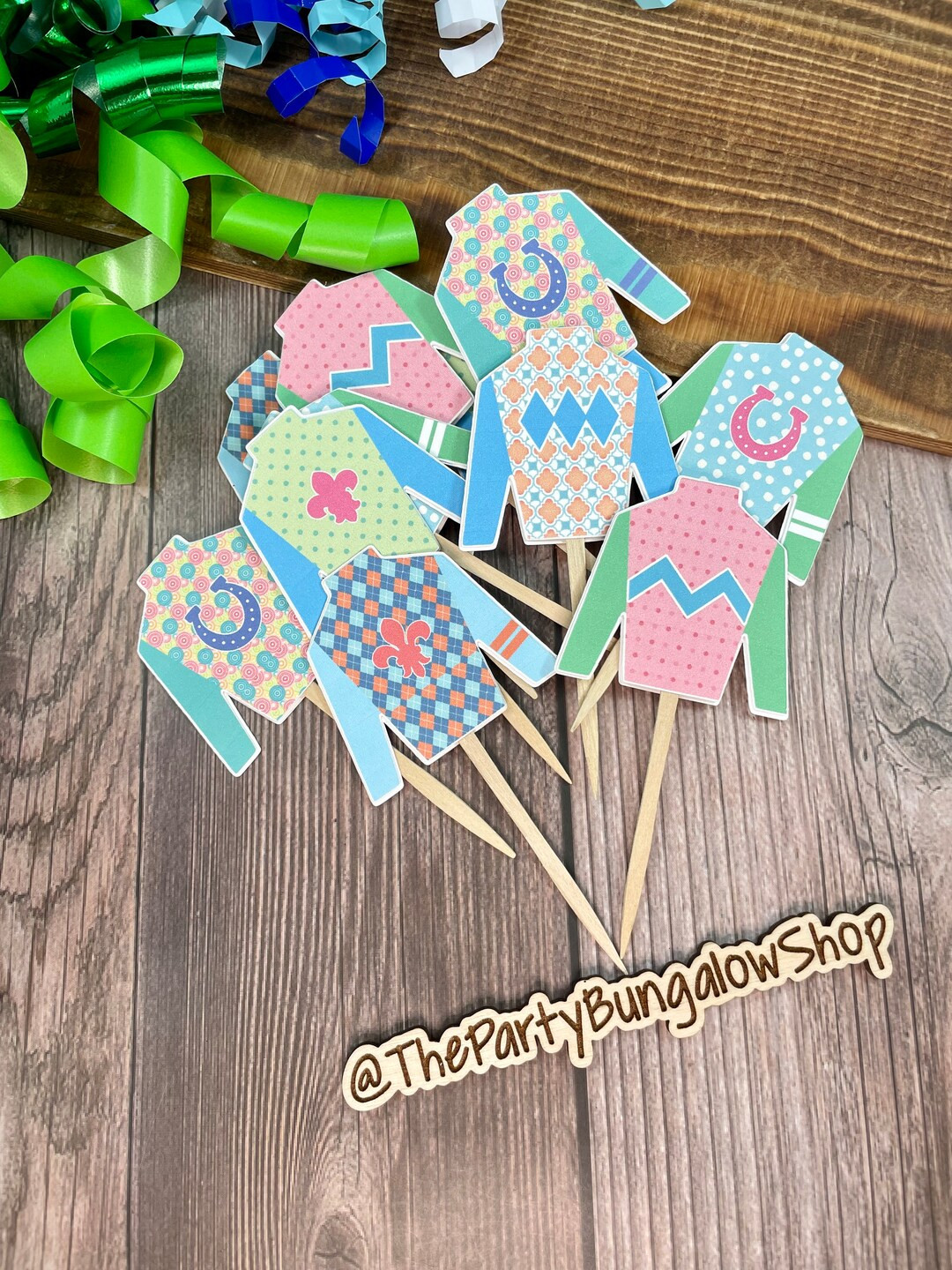 Kentucky Derby Cupcake Topper, Jockey Silk Topper, Horse Racing, Derby Party Decor - Etsy | Etsy (US)