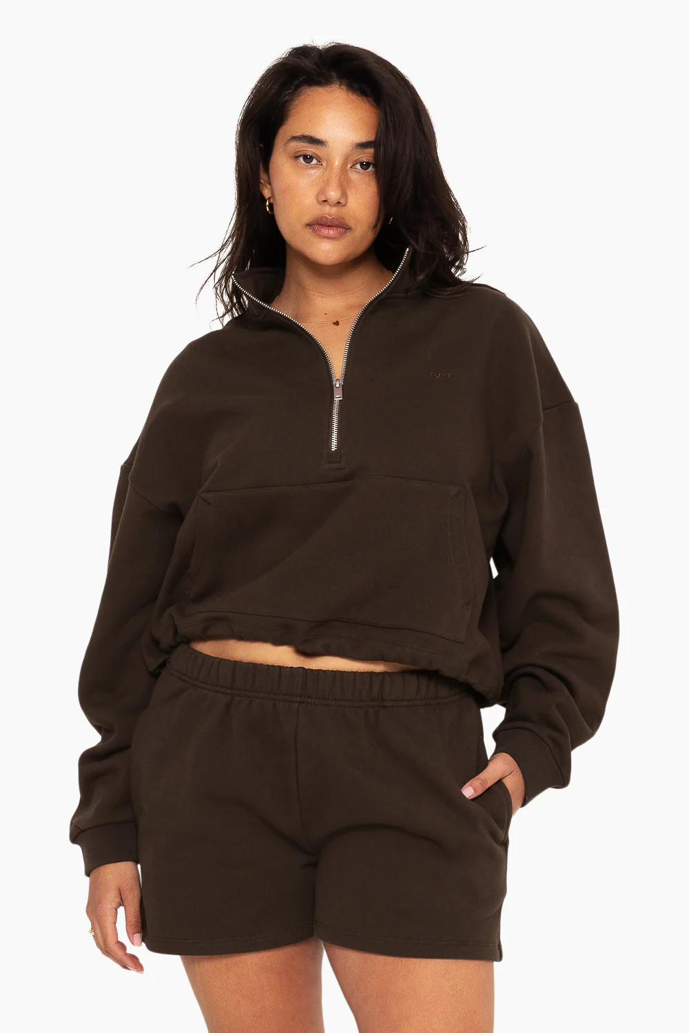 HEAVYWEIGHT SWEATS HALF ZIP - ESPRESSO | SET Active