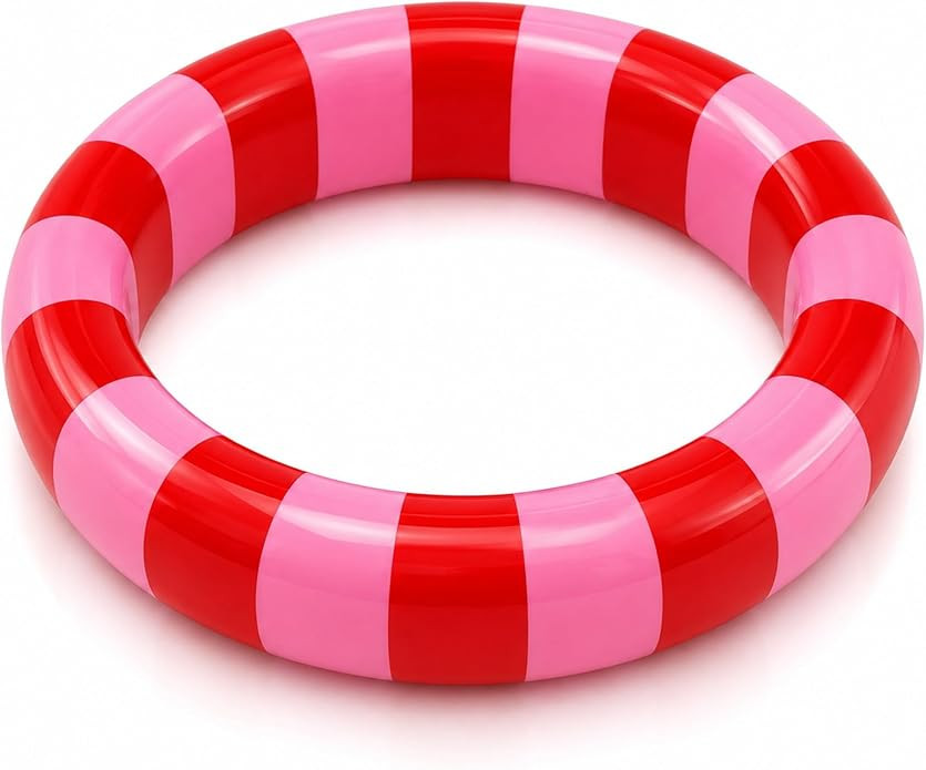 Chunky Resin Bracelets Stripe Bracelets for Women Colorful Y2K Bangles Summer Beach Jewelry Acces... | Amazon (US)