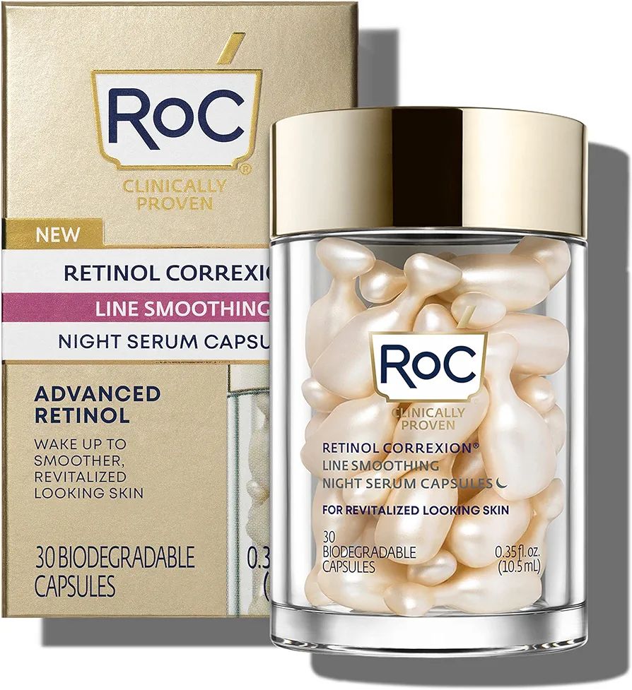 RoC Retinol Correxion Anti-Aging Wrinkle Night Serum, Daily Line Smoothing Skin Care Treatment for F | Amazon (US)