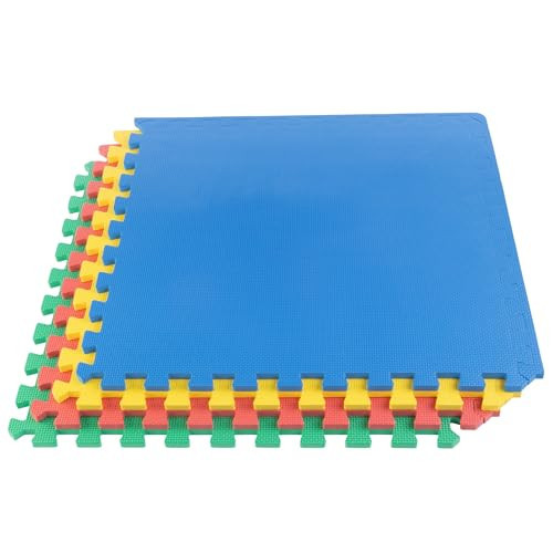 EVA Foam Mat Tiles 4-Pack - 16 SQ FT Interlocking Padding for Playroom or Gym Flooring - Workout Mat or Baby Playmat by Stalwart (Multicolor) | Amazon (US)