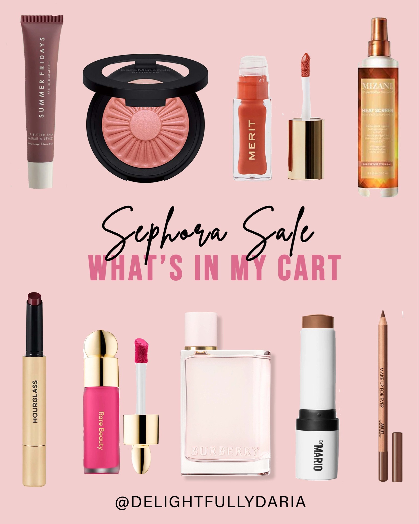 Sharing what’s in my cart for the Sephora Sale! 

Summer Fridays, Bare Minerals, Merit, Mizani, Hourglass Cosmetics, Rare Beauty, Burberry, Makeup by Mario, Makeup Forever 

#LTKsalealert #LTKbeauty