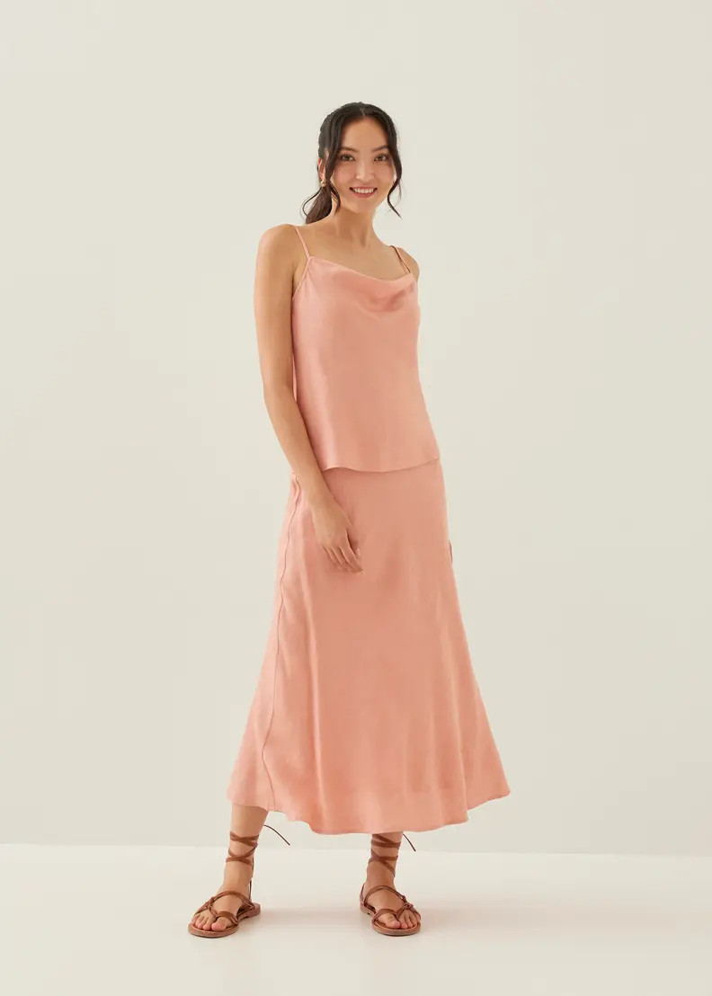 Vita Elastic Linen Maxi Skirt | Love, Bonito USA