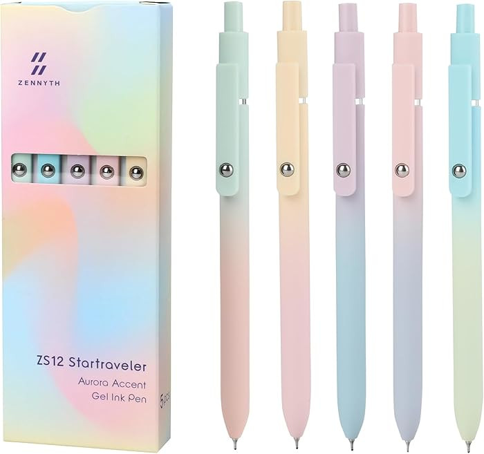 Ddaowanx Gel Pens, 5 Pcs 0.7mm Quick Dry Black Ink Pens Fine Point Smooth Writing Pens, Cute Offi... | Amazon (US)
