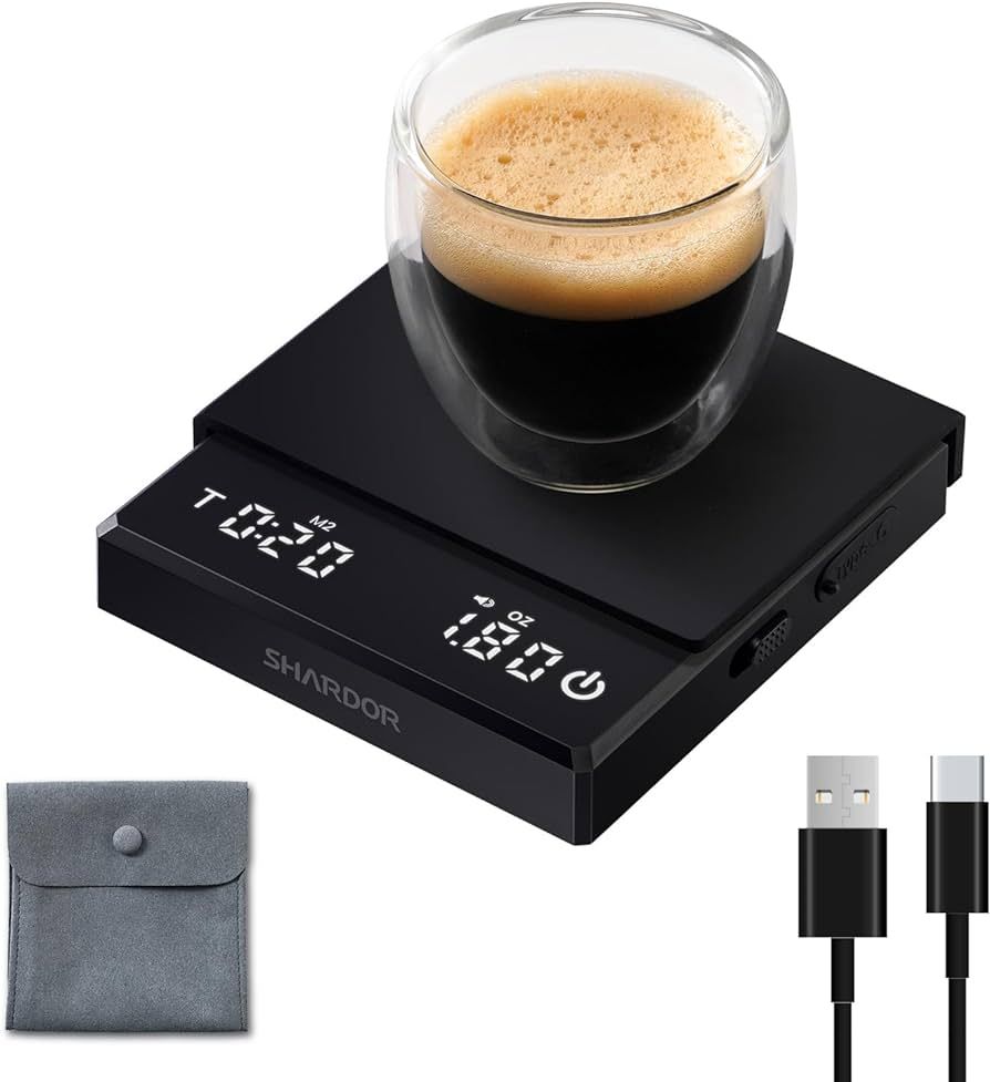 SHARDOR Professional Mini Coffee Scale with Timer 0.01oz High Precision Espresso Pour Over Scale ... | Amazon (US)