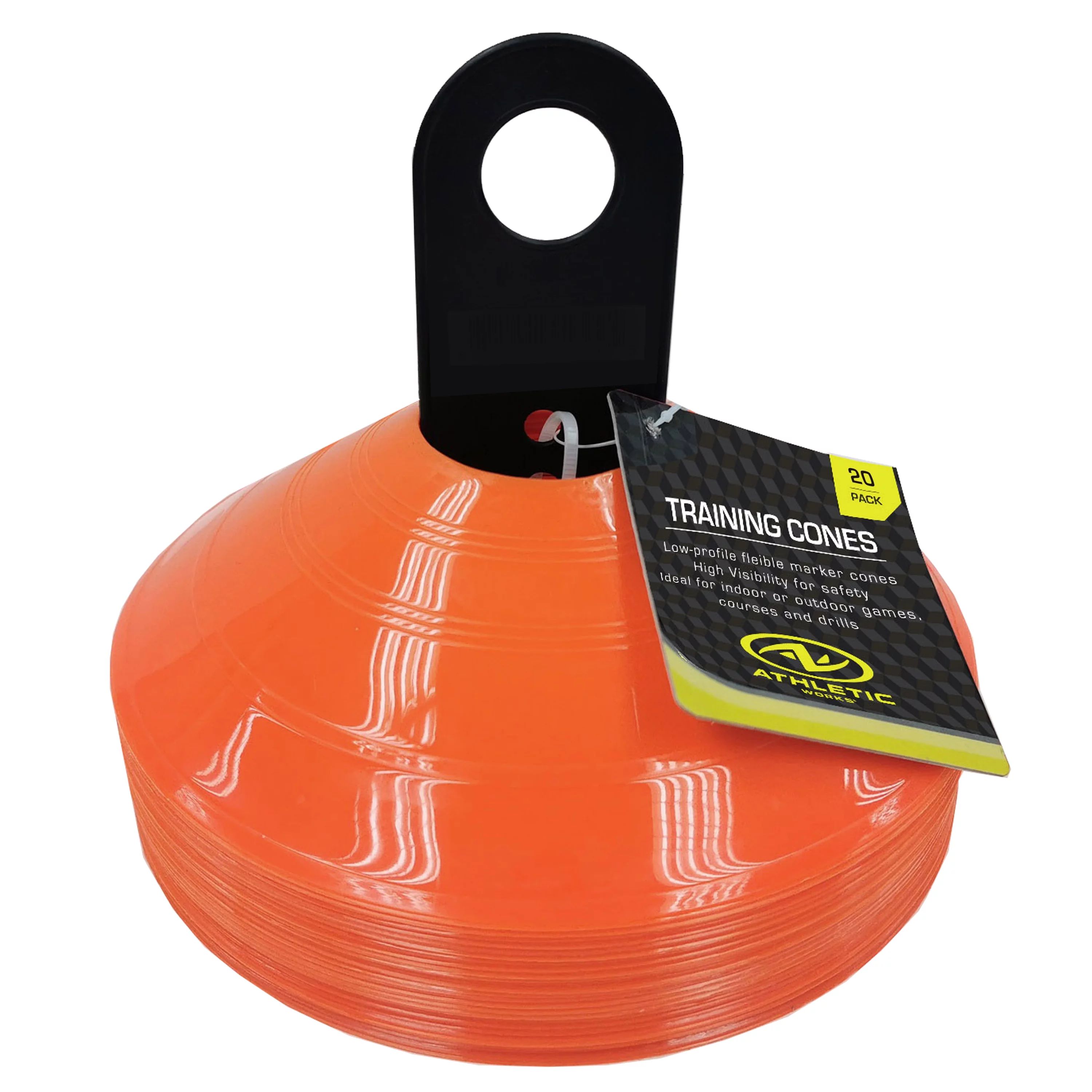 Athletic Works Orange Low-Profile Training Cones Plastic PVC 20 Pack - Walmart.com | Walmart (US)