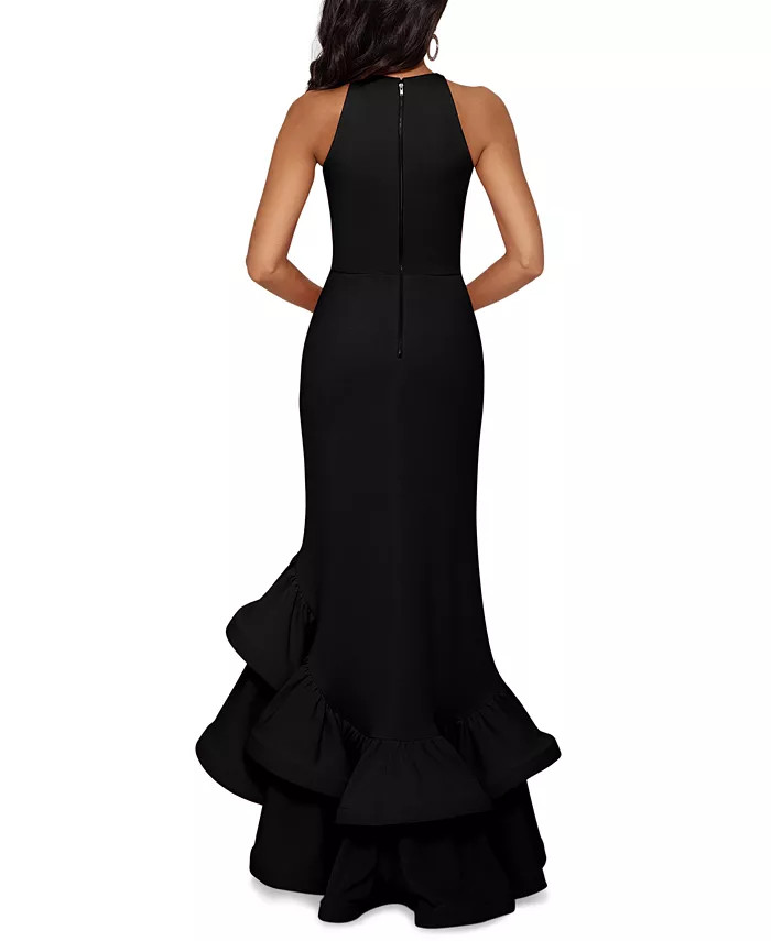 Betsy & Adam Petite Ruffled High-Low Gown - Macy's | Macys (US)