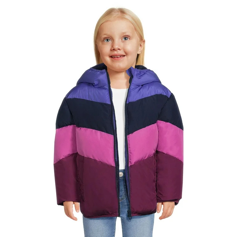 Swiss Tech Baby and Toddler Girls Puffer Jacket with Hood, Sizes 12M-5T | Walmart (US)