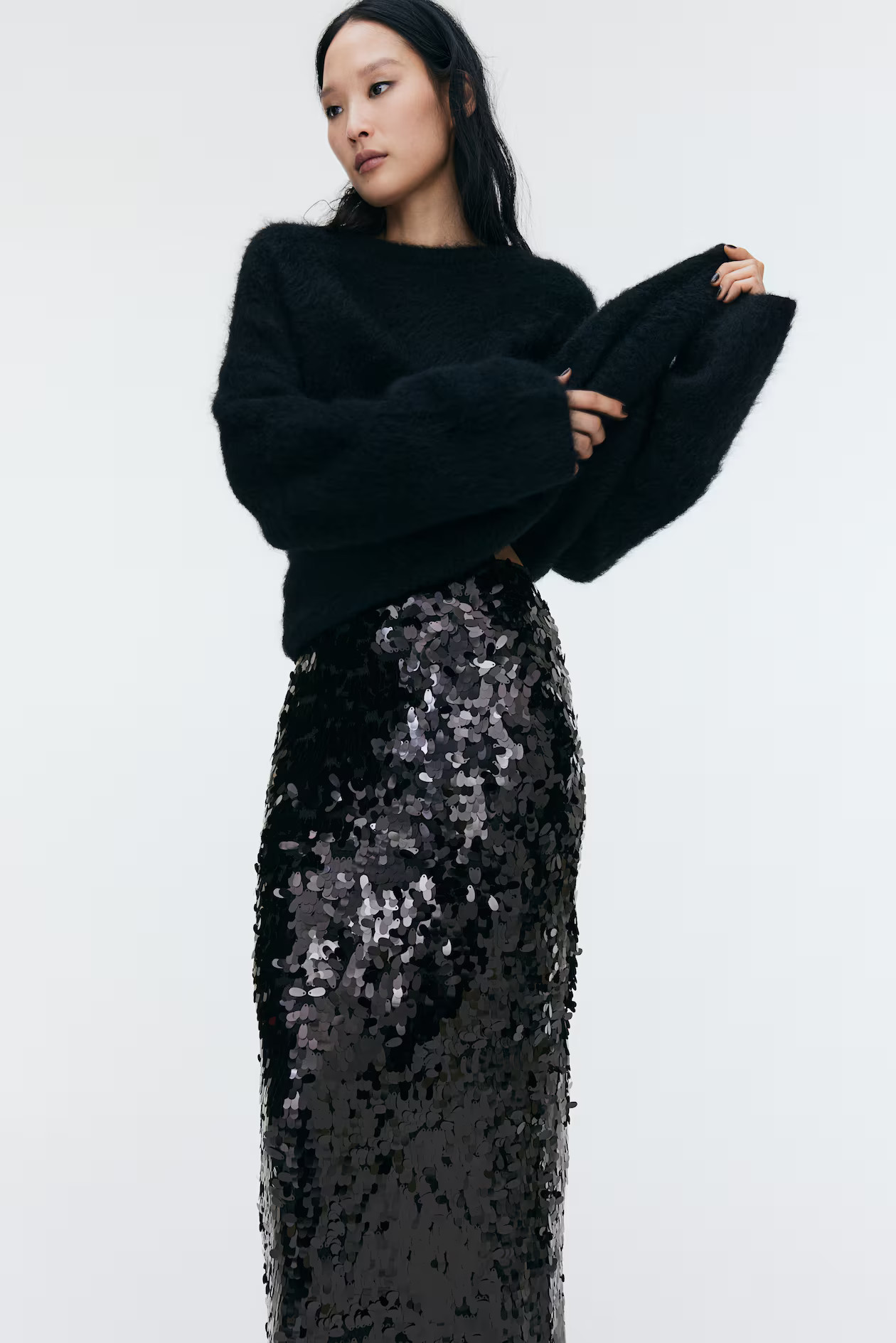 Falda midi de lentejuelas | H&M (FR, IT, ES, PT, BE)