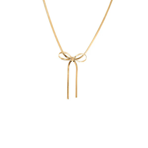 Herringbone Bow Tie Necklace | Adina Eden