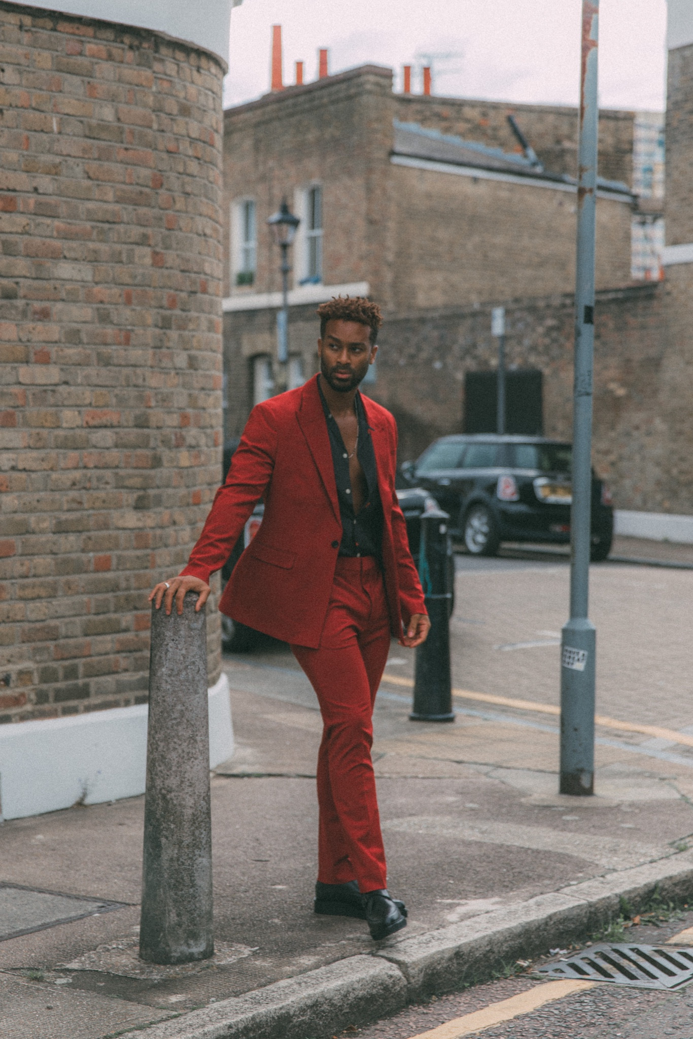 All Saints X Teddy Soares
Tailored trousers & blazer, all red outfit, smart outfit, men's suit, transitional style, autumn fashion, street style, silver accessories, silver chain necklace, men’s red suit, leather boots 

#LTKSeasonal #LTKeurope #LTKstyletip