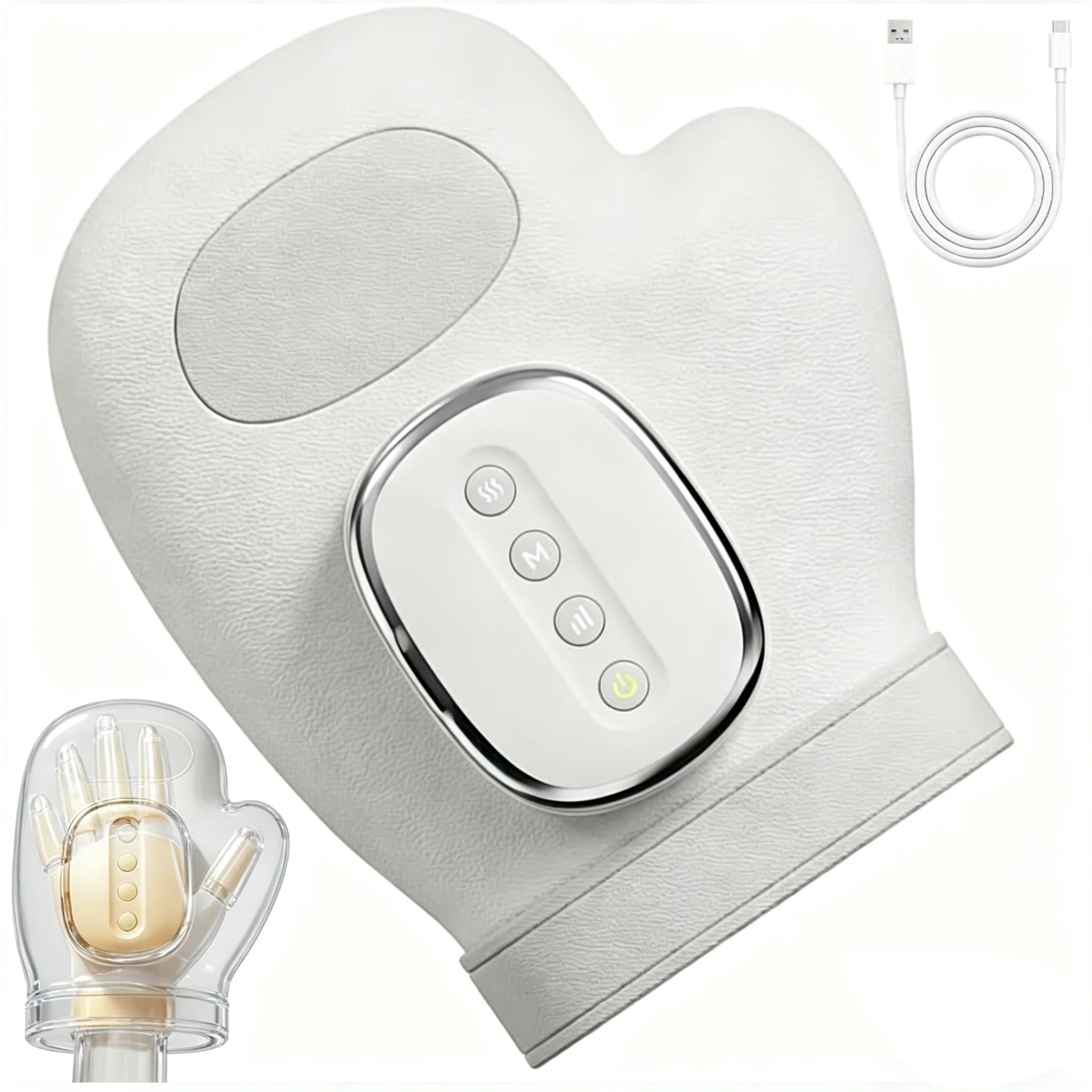 Hand Massager with Heat and Compression, Portable Electric Massage Gloves 3 Modes 5 Intensities, Rechargeable Massager for Hand Relaxation - Walmart.com | Walmart (US)