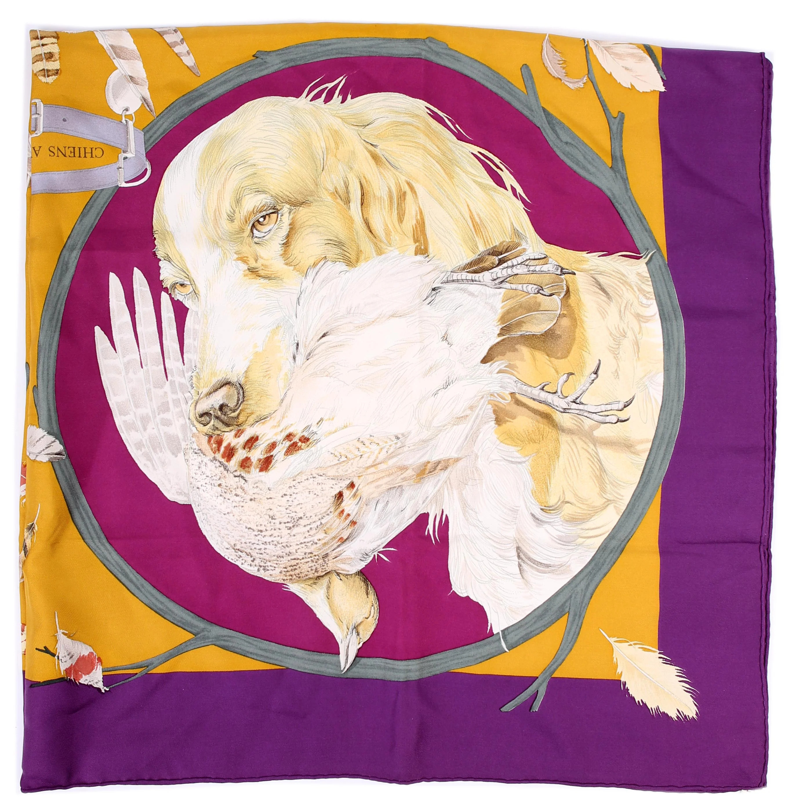 Chiens Au Rapport Silk Scarf | Keeks Designer Handbags