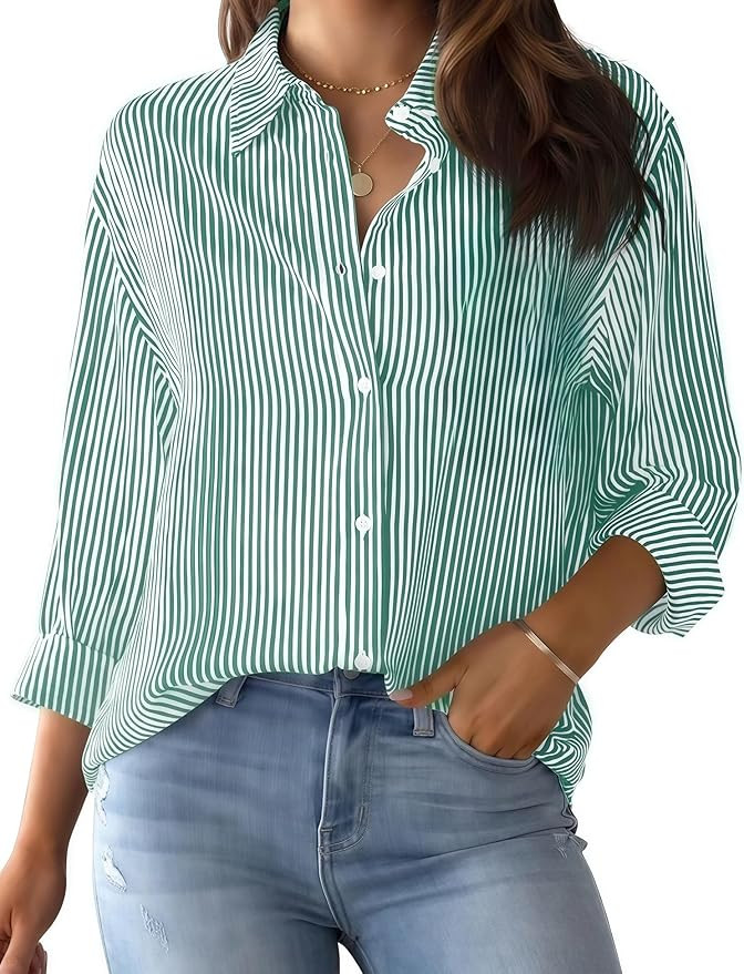LOMON Button Down Shirt for Women Spring Summer Tops Long Sleeve Business Dressy Casual Blouses C... | Amazon (US)
