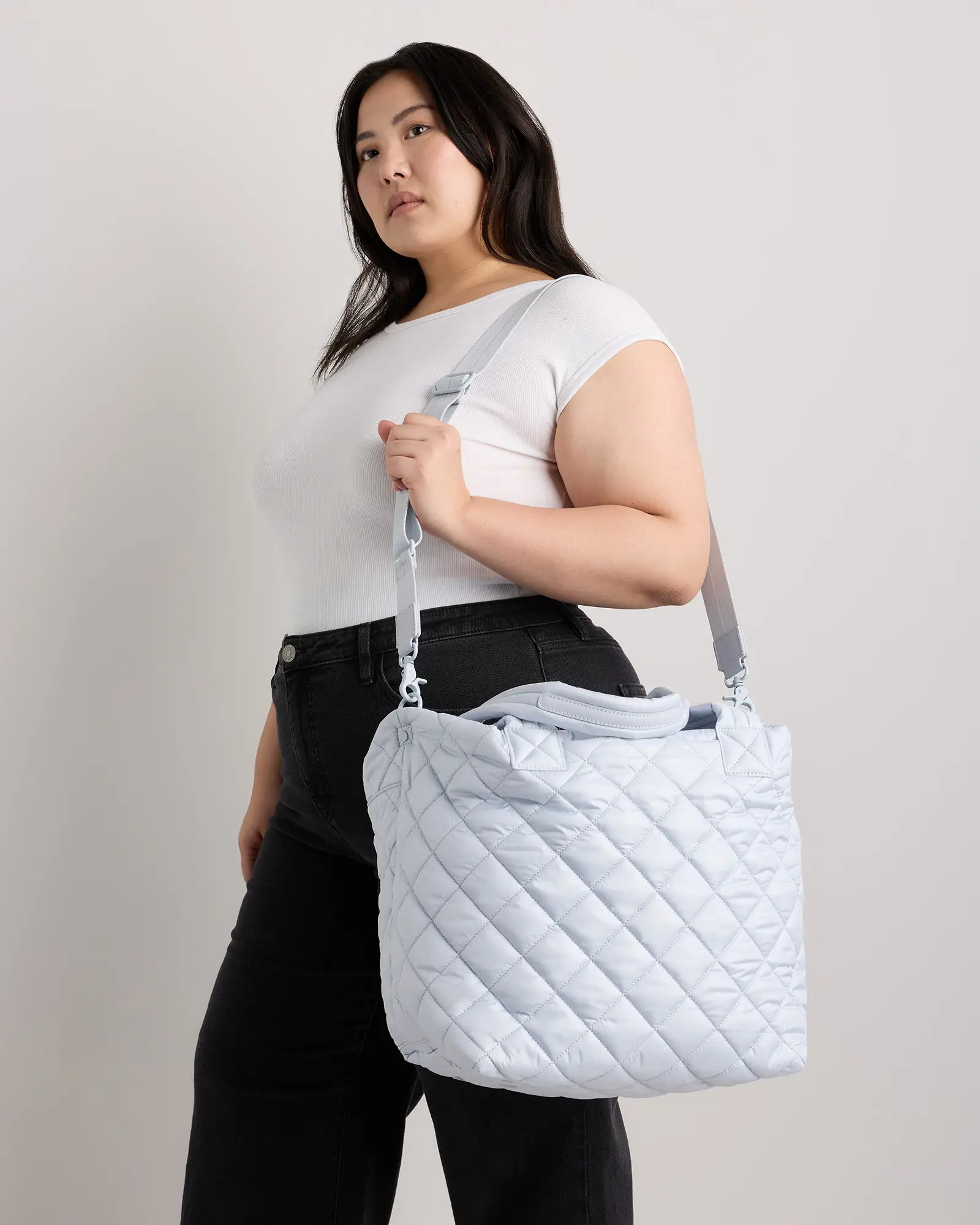 Transit Quilted Carry-All Tote in Porcelain Blue | Quince