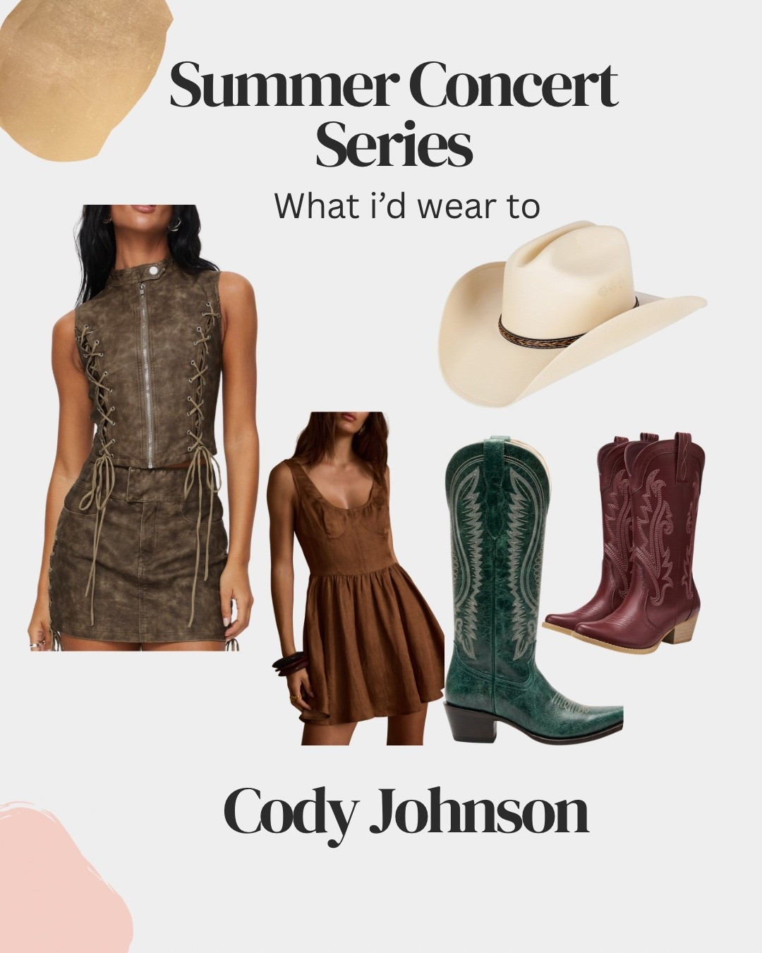 Concert outfit
Country concert
12th tribe 
Cowboy boots 
Cowboy hat

#LTKootd #LTKgrwm #LTKOver40