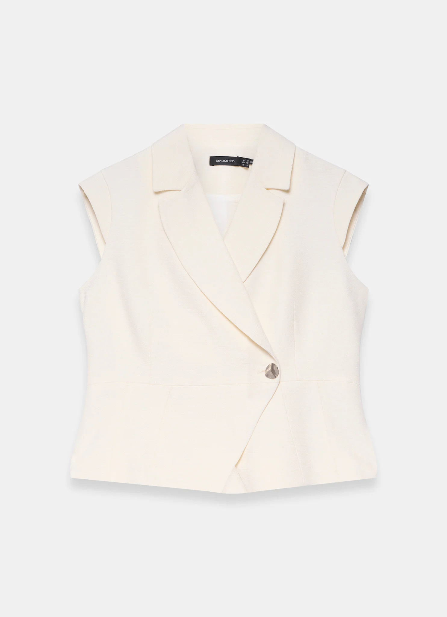 Cream Asymmetric Tailored Waistcoat | Mint Velvet