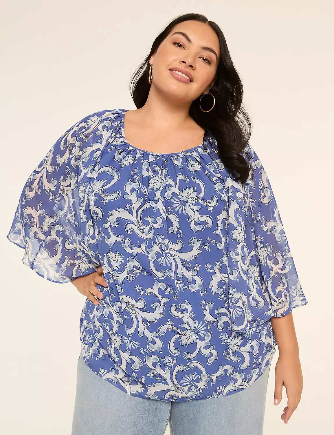 Relaxed Circle Popover Blouse | LaneBryant | Lane Bryant (US)
