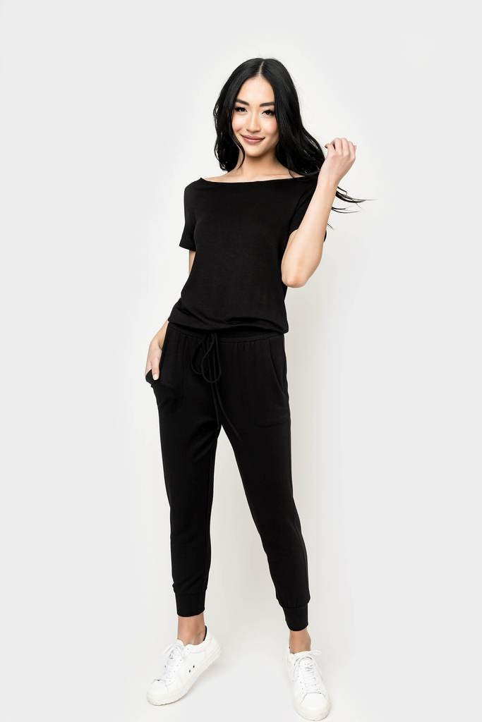 Hey Nasreen Off the Shoulder Knit Jumpsuit | Gibson