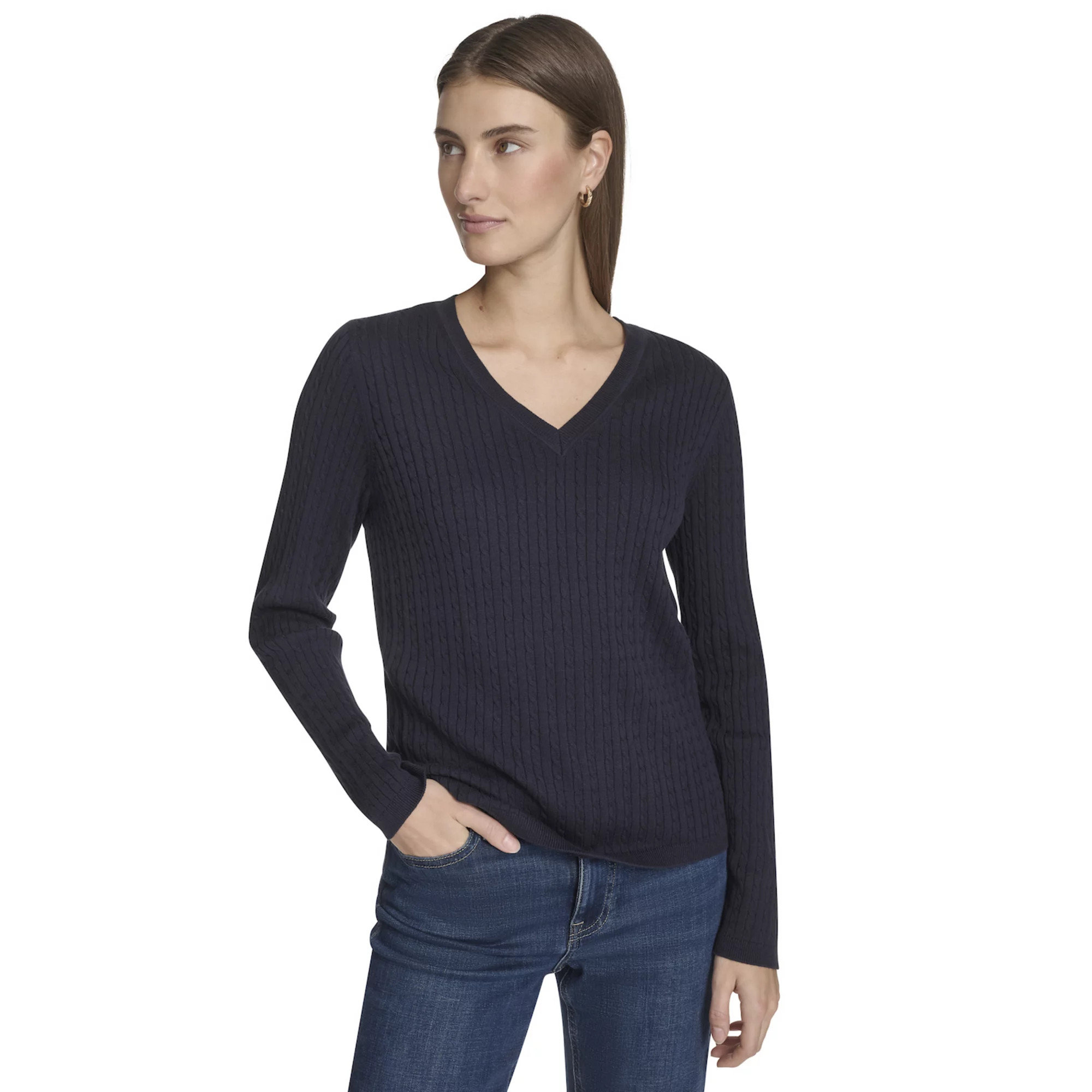 Women's Nautica V-Neck Cable Sweater | Kohl's