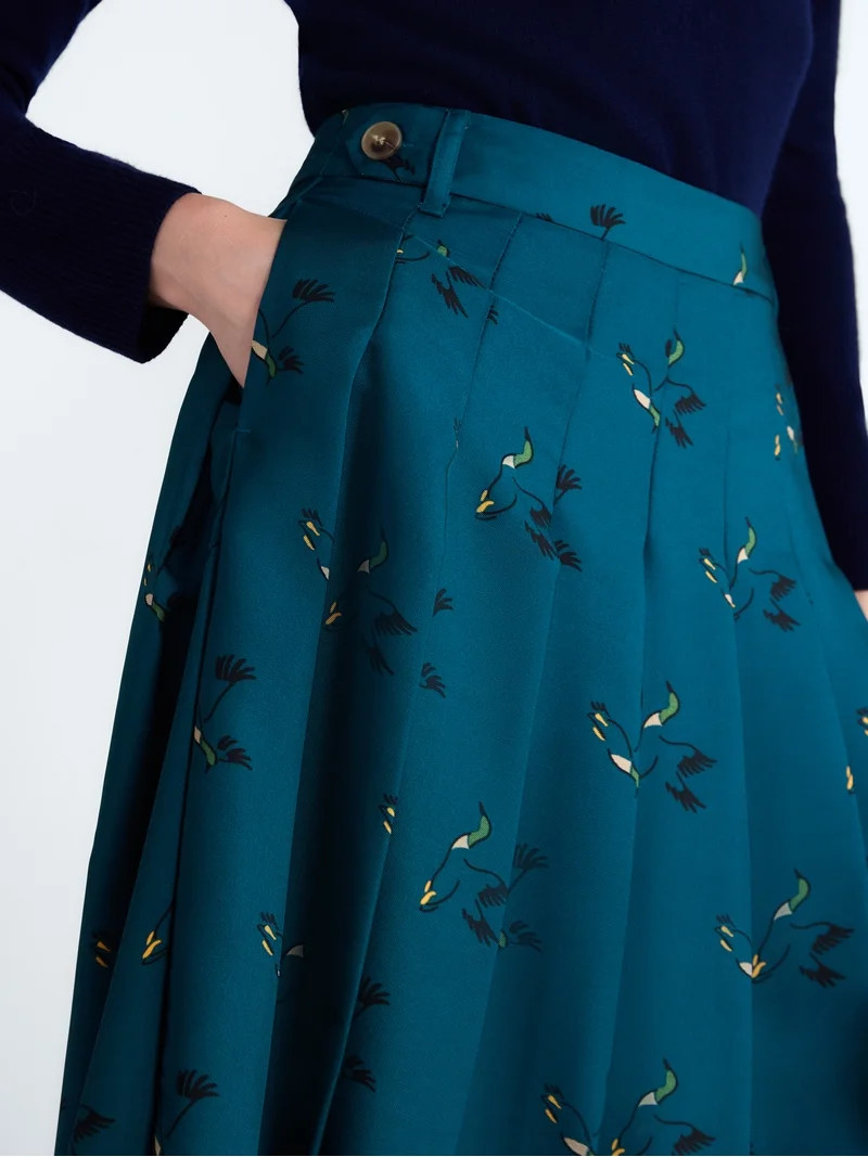 Free Assembly Women\u2019s and Women\u2019s Plus Pleated Tab Waist Midi Skirt, Sizes 0-28W | Walmart (US)