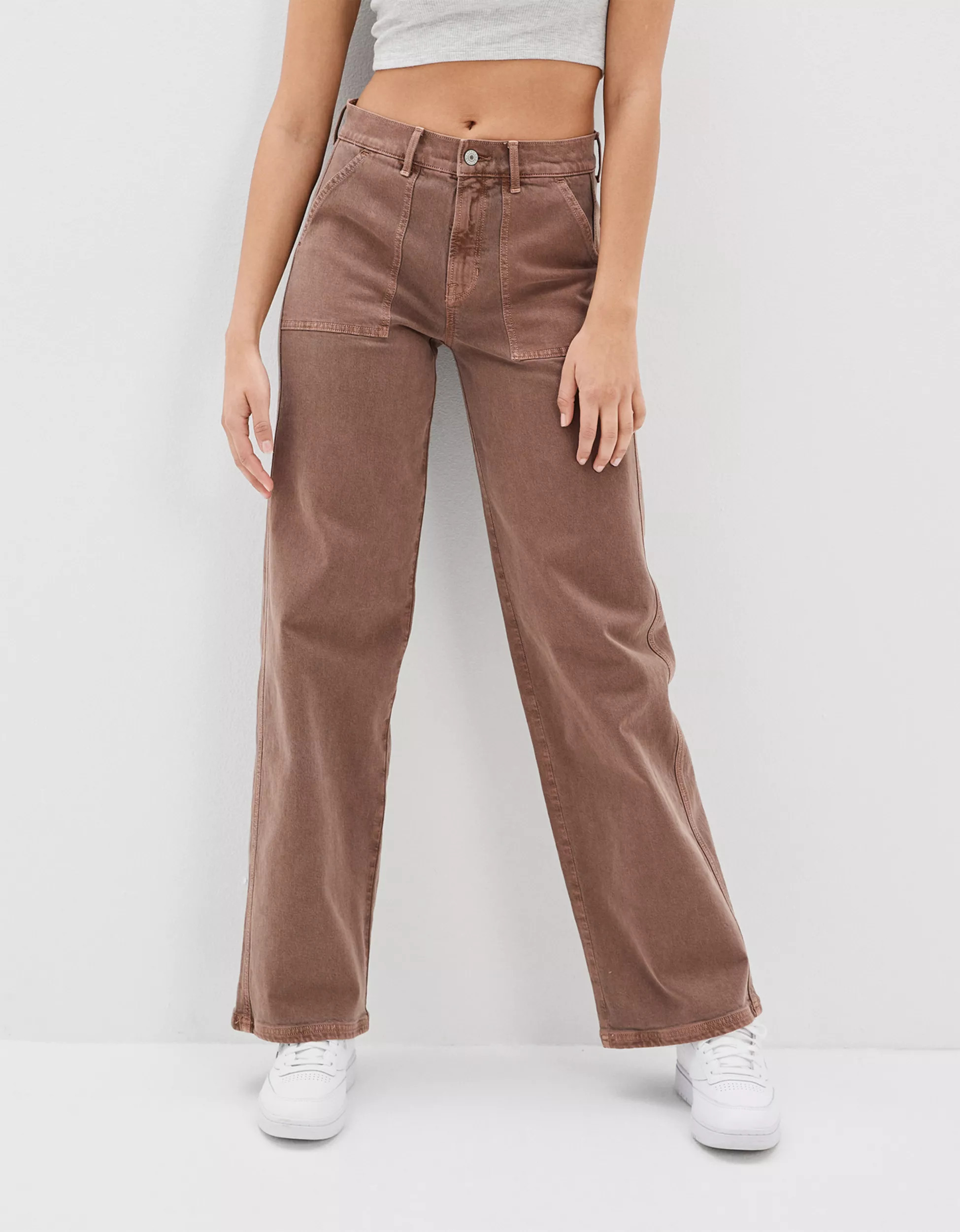AE Stretch Super High-Waisted Baggy Wide-Leg Pant | American Eagle Outfitters (US & CA)