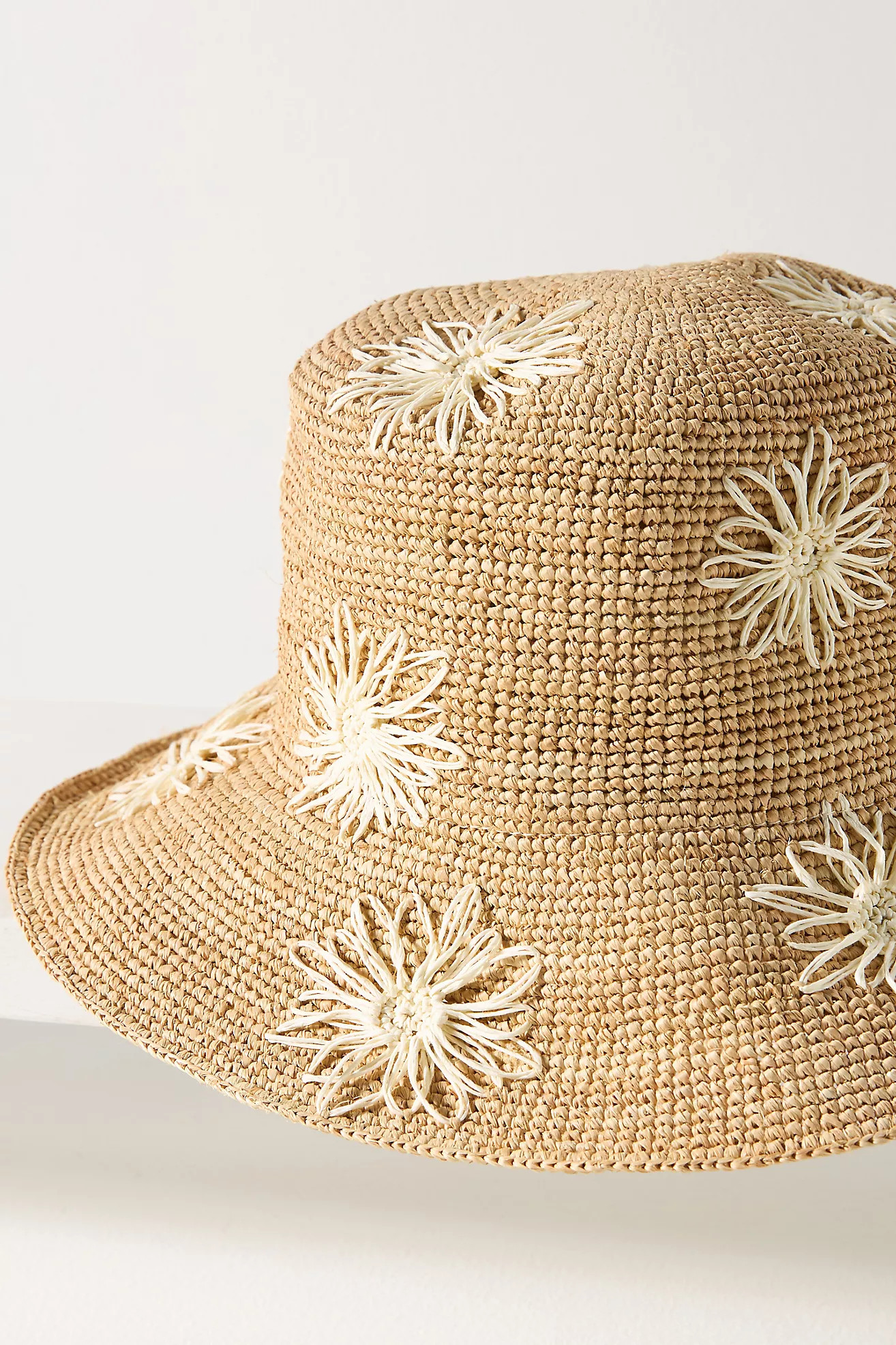 San Diego Hat Co. Floral Embroidered Straw Bucket Hat | Anthropologie (US)