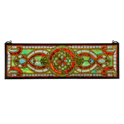 Victorian Evelyn in Topaz Transom Stained Glass Window | Wayfair North America