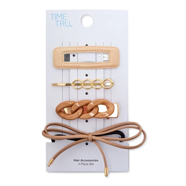 Time and Tru Hair Clips, 4-Pack - Walmart.com | Walmart (US)