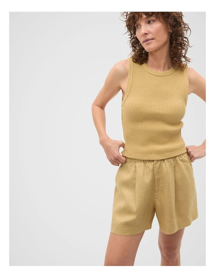 Textured Rib Tank in Honey | Myer
