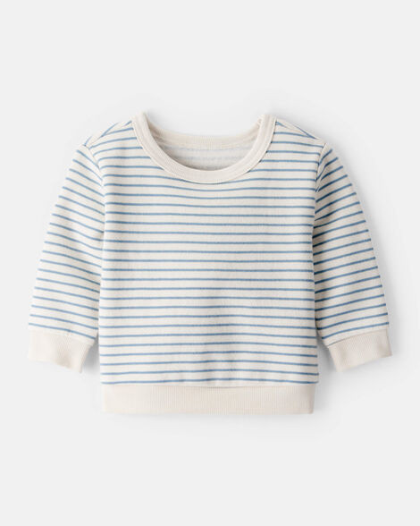 Baby Boy DayDream Fleece Stripe Pullover Sweatshirt - Blue | Carter's Inc
