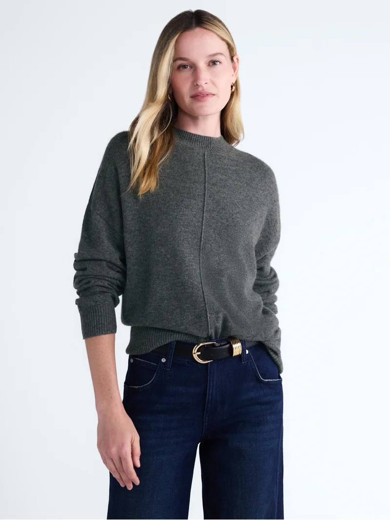 Scoop Women's Cashmere Wedge Sweater, Sizes XS-XXL | Walmart (US)