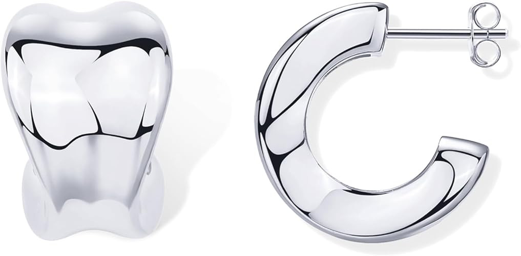 PAVOI 14K Gold Plated Sterling Silver Posts Statement Earrings for Women - Geometric Dome Teardro... | Amazon (US)