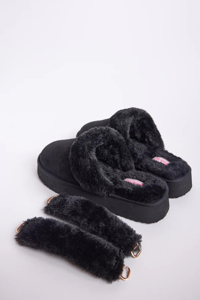 Greer Black Slingback Platform Slippers FINAL SALE | Pink Lily