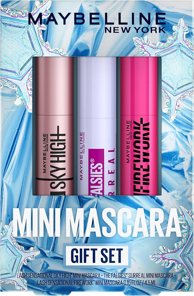 Maybelline Mascara Makeup Gift Set, Includes 3 Mini Mascara Formulas, Mini Sky High Mascara, Mini... | Amazon (US)