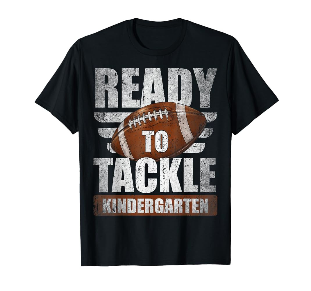 Ready To Tackle Kindergarten Football Boys Back To School T-Shirt | Amazon (US)